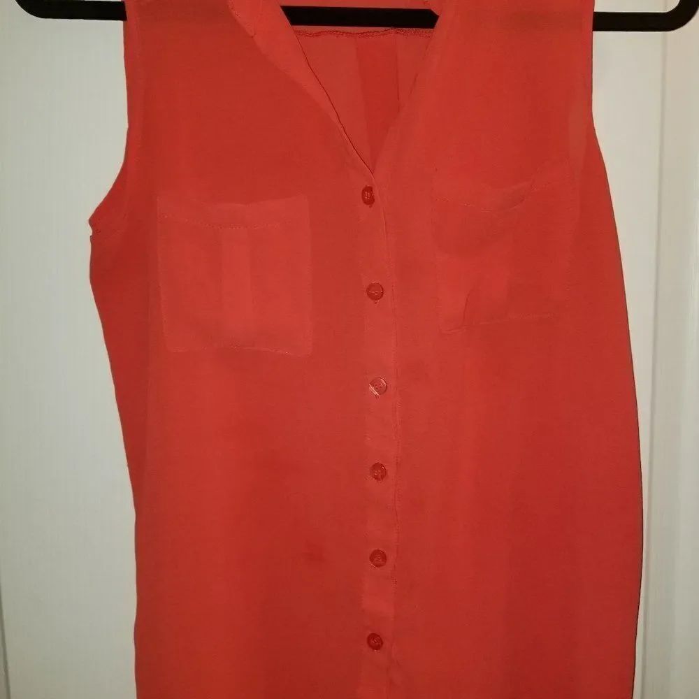 CHICO'S BRIGHT ORANGE BLOUSE